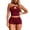 Red, variant on Women's 2 Piece Outfits Sleeveless Cut out Halter Top Bodycon Mini Shorts Set Y2k Solid Color Stretchy Slim Fitted Summer Matching Sets or Night out Club Party Wear Black S