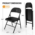 thumbnail image 6 of Ktaxon 4 Pack Folding Chairs, Heavy Duty Metal Folding Chair for Dining, Kitchen, Restaurants for Party, Concert, Gathering, Black, 6 of 8