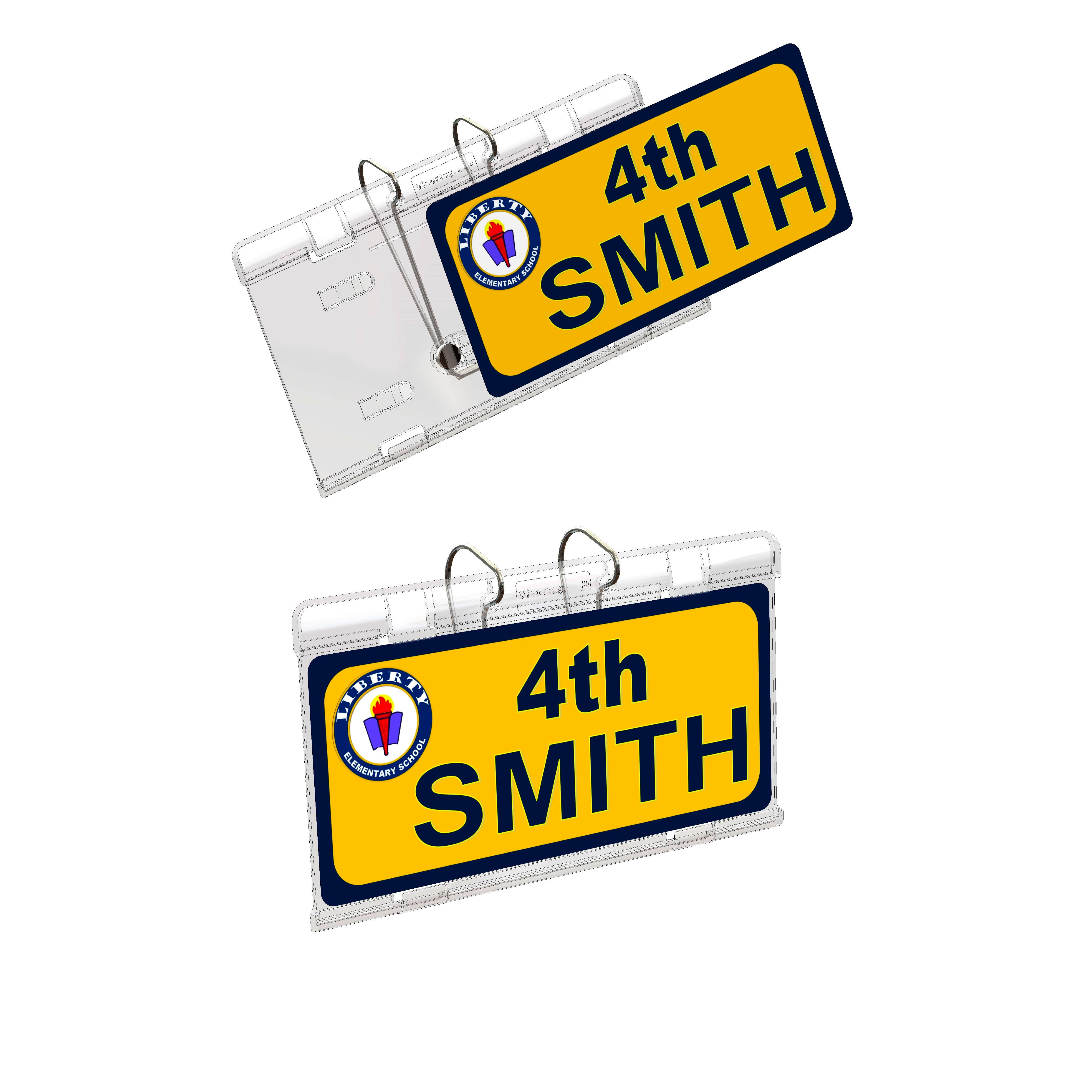 JL Safety® Elementary & Daycare Student Pick-Up Permit Cover & Holder – Visortag® VTSH140. Easily display and swing away your permit. Visor-mounted, patented, Made in USA.