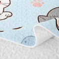 thumbnail image 5 of Manfei Cute Pet Quilt Full, Cartoon Cat Theme Full Bedspread Sets, Light Blue, 3pcs, 1 Coverlet and 2 Pillowcases, 5 of 7