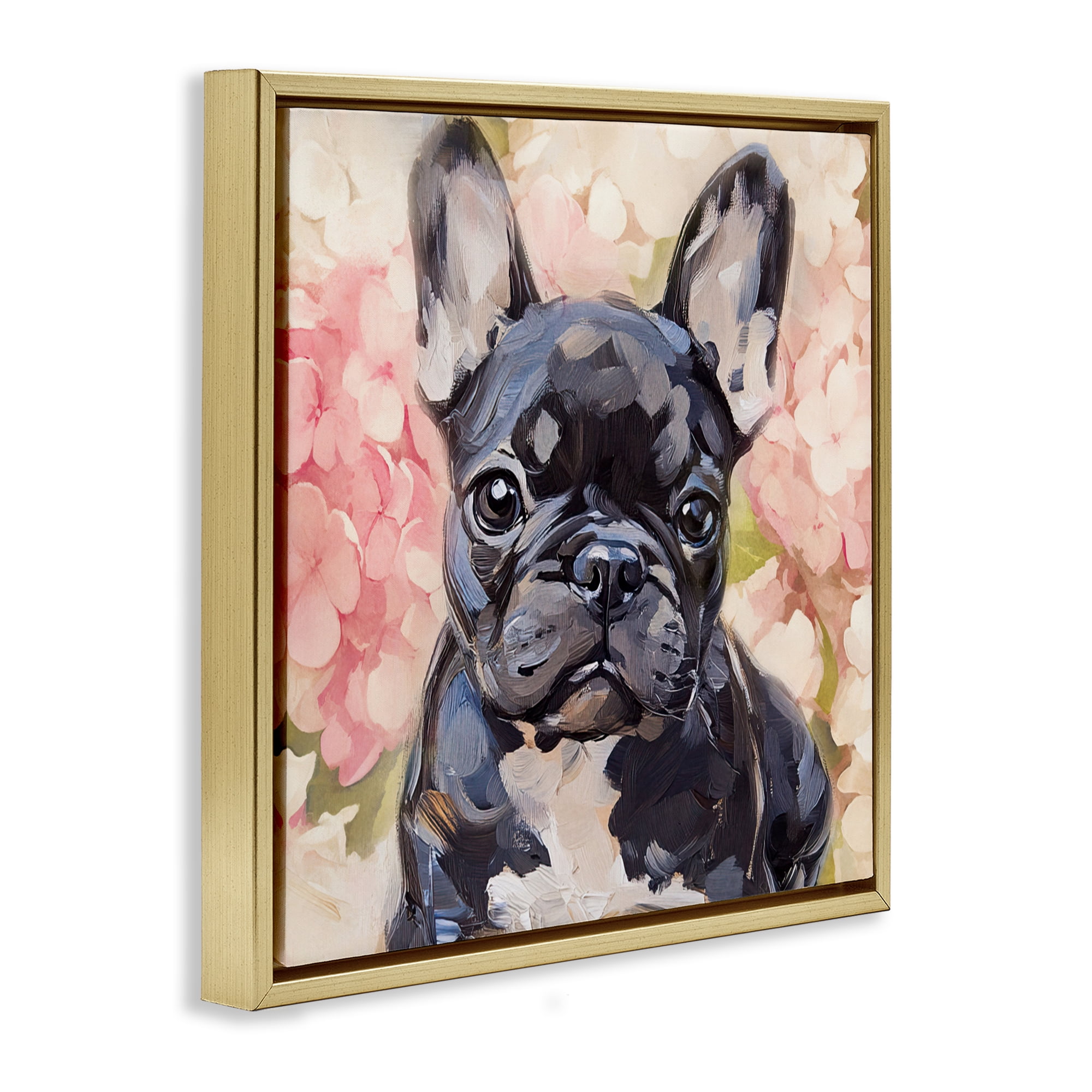 Stupell Industries Sweetest Little Bulldog Gold Framed Floater Canvas Wall Art, design by Tina LeCour