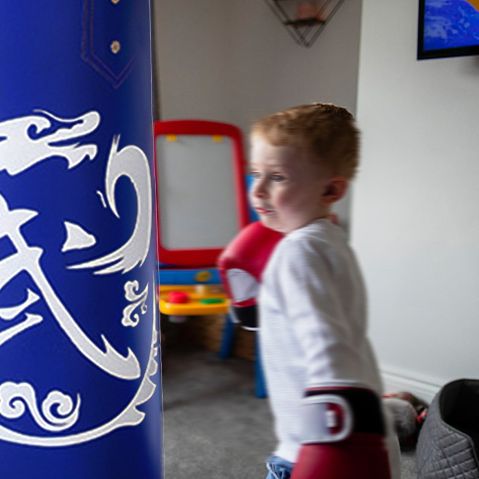 Unfilled PU Leather Punching Bag for Kids Kickboxing Training