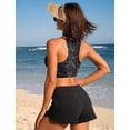 thumbnail image 2 of Top de Bikini CRZ YOGA Cuello Alto con Espalda Racer y Relleno Gris S, 2 of 5