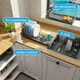 thumbnail image 5 of Escurridor de platos expandible para encimera de cocina con soporte para utensilios, organizador de escurridor de platos pequeño de acero inoxidable con escurridor para cocina en fregadero (gris), 5 of 7
