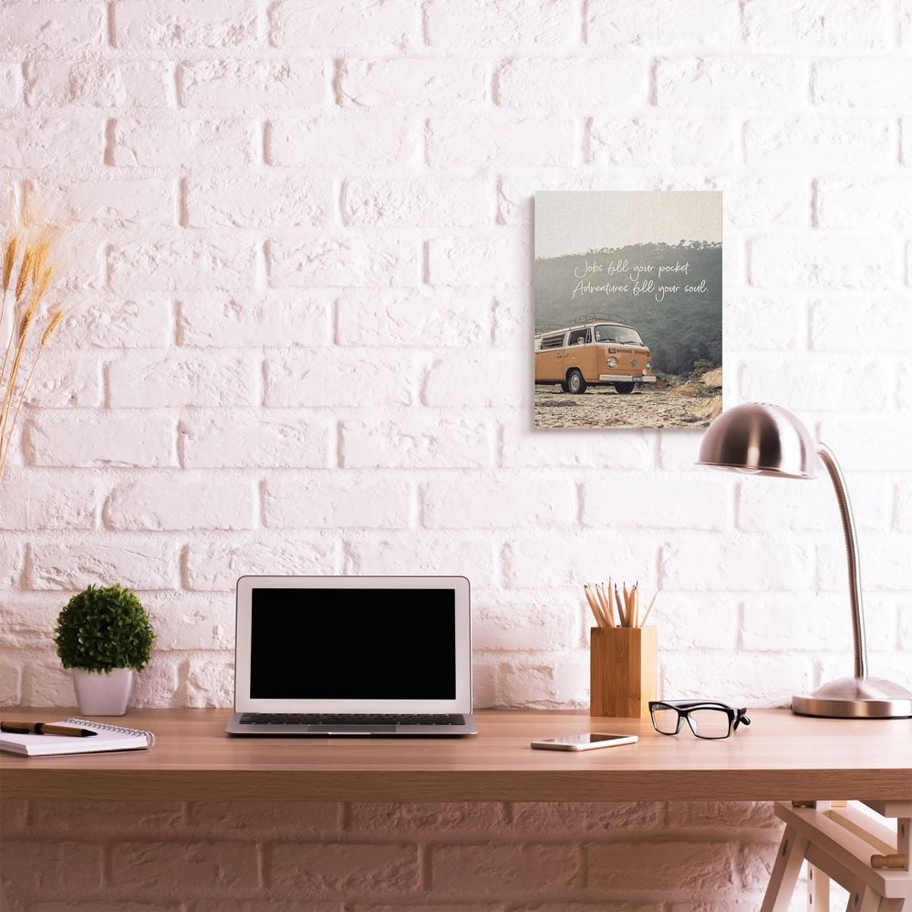 Stupell Industries Adventures Fill Your Soul Sentiments Vintage Iconic Van Canvas Wall Art Design by Susan Ball, 16" x 20"