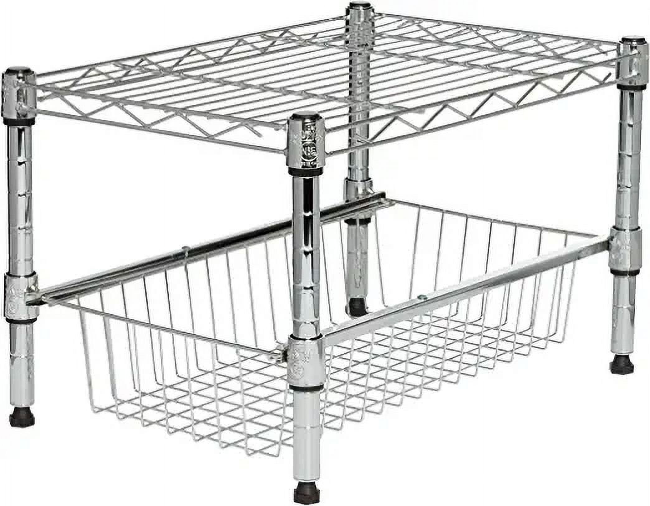 Honey-Can-Do Steel Stackable Adjustable 2-Tier Cabinet Organizer, Chrome