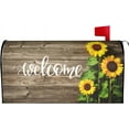 thumbnail image 4 of Aged Wood Grain Sunflower Mailbox Covers Magnetic Large Size 25.5" X 21" Welcome Mailbox Cover Decorations Wrap, 4 of 6