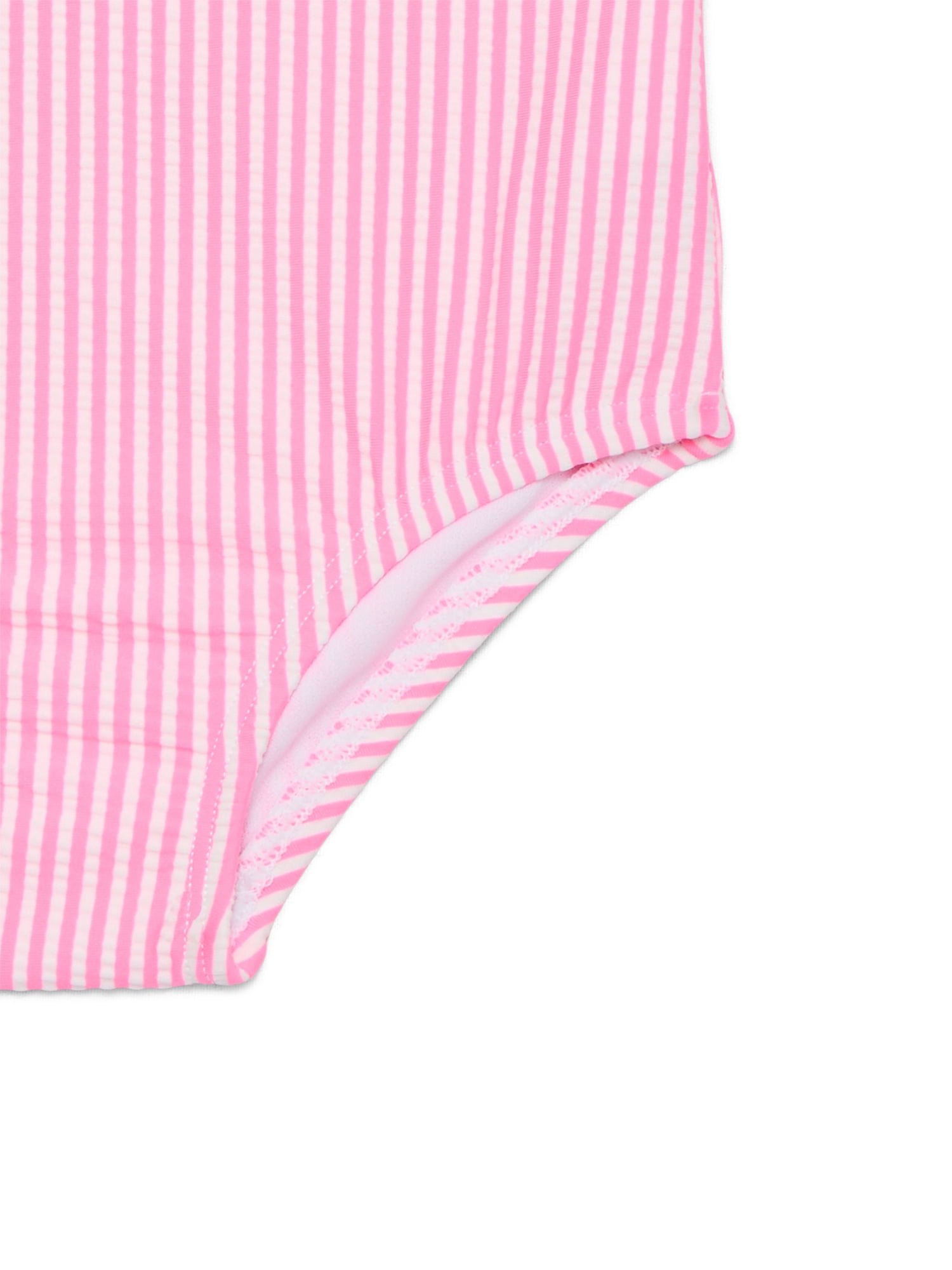 Wonder Nation Toddler Girl Seersucker Ruffle One- Piece Swimsuit, Sizes 12M-5T