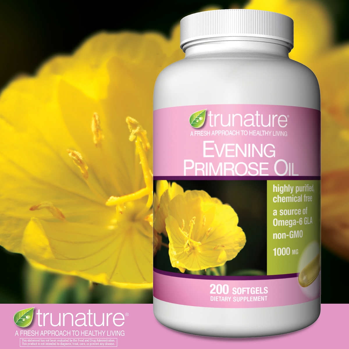 trunature Evening Primrose Oil 1000 mg., 200 Softgels