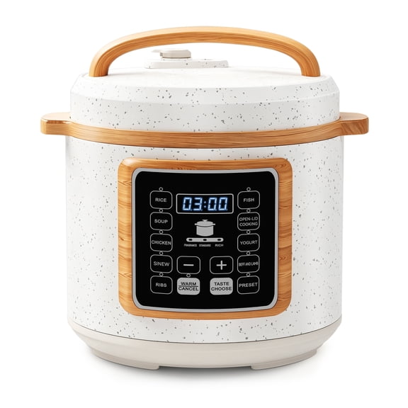 TINANA 6 Quart Electric Pressure Cooker, 1000W 9-in-1 Multi Cooker with Nonstick Pot, Rice Cooker, Slow Cooker, Steamer & Digital Controls