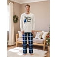 thumbnail image 3 of Argulvti Matching Christmas Pajamas for Family Long Sleeve Tree Graphic Tops + Plaid Pants Set Loungewear, 3 of 9