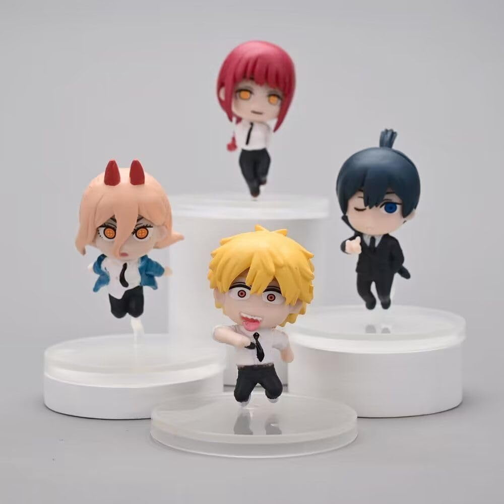 New Denji Figure, Makima Figure, Pochita Figure, Four Q Version Cute Action Figures 6cm/2.4inch Handmade PVC Anime Cartoon Manga Game Character Model Gift