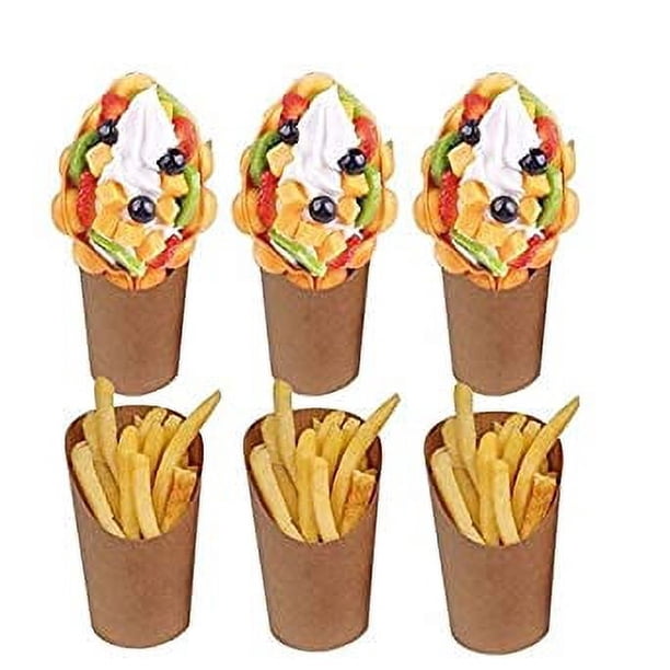 Zhuge 100 piezas desechables para llevar, para fiestas, pasteles congelados, hojaldre, gofres, patatas fritas, portavasos para bodas, fiestas de cumpleaños, baby shower (100)