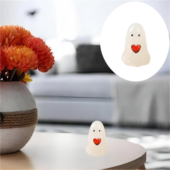 Adorable Mini Halloween Ghost & Pumpkin Figurines,Diy Micro Landscape Desktop Ornaments For Tabletop Home Party Decor