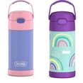thumbnail image 1 of Termo para Niños FUNTAINER Botella de Agua 350 mL con Pajilla Morado/Rosa, 1 of 7