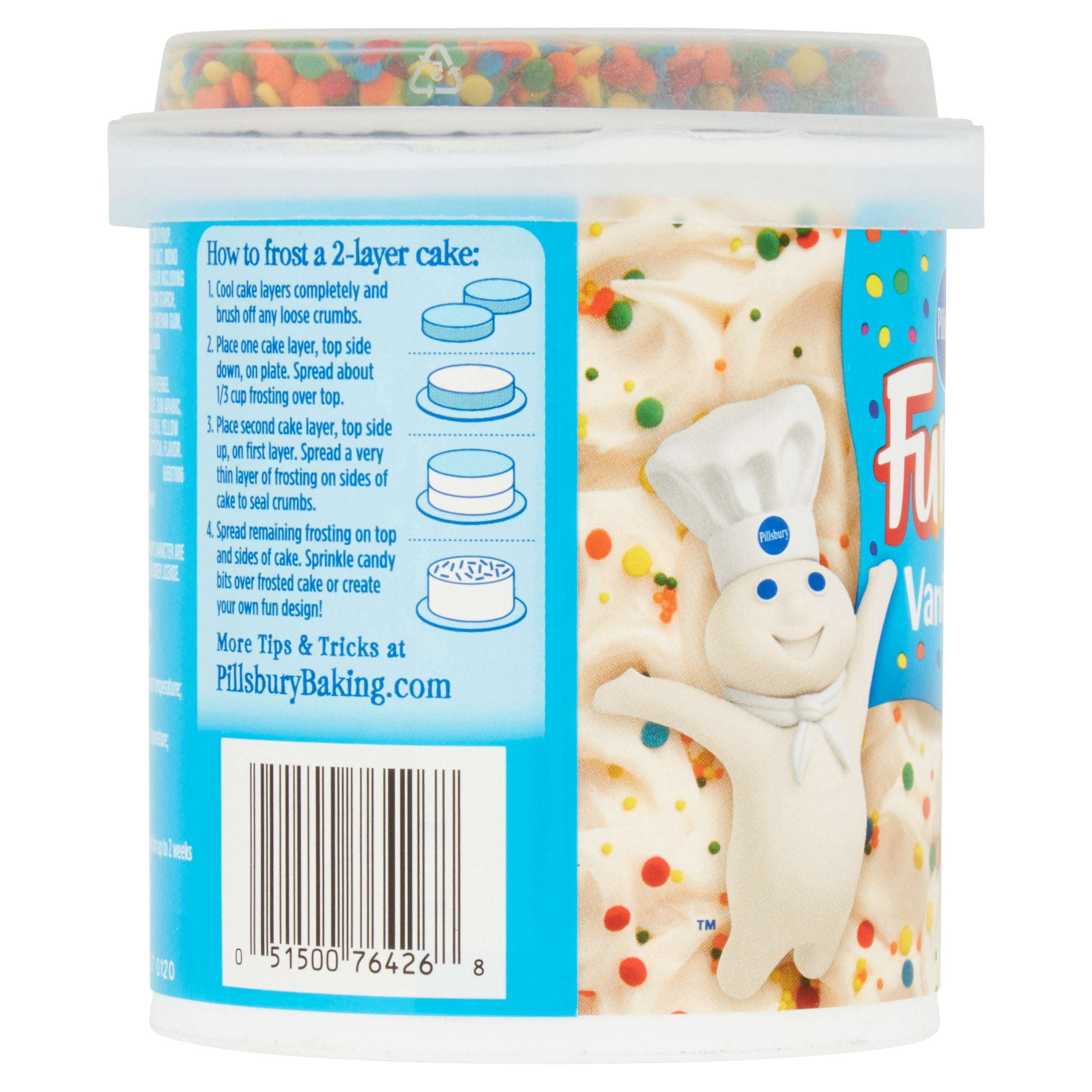 (8 pack) Pillsbury Confetti Funfetti Vanilla Flavored Frosting, 15.6 Oz