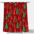 thumbnail image 6 of Christmas Shower Curtain Red Green Xmas Tree Star Polka Dots Cartoon Modern Geometric Pine Fir Simple Winter Holiday Happy New Year Bath Curtain with Hook, 6 of 6