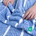 thumbnail image 3 of Regal Living Ultra Soft Cozy Knit Throw Blanket, Persian Blue Stripe, 90" x 90", 3 of 10