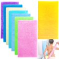 thumbnail image 1 of 8 Uds. Paño de baño exfoliante de 35 pulgadas, toalla de baño para la piel, toalla de nailon para ducha, depurador corporal, lufa para mujeres y hombres, 1 of 5