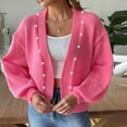 thumbnail image 2 of hotojiny Women's Fall Cropped Cardigan V Neck Long Sleeve Sweaters Casual Solid Cardigans Knit Outwear, 2 of 7