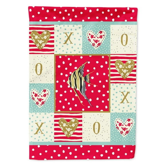 Angelfish Love Flag Canvas House Size