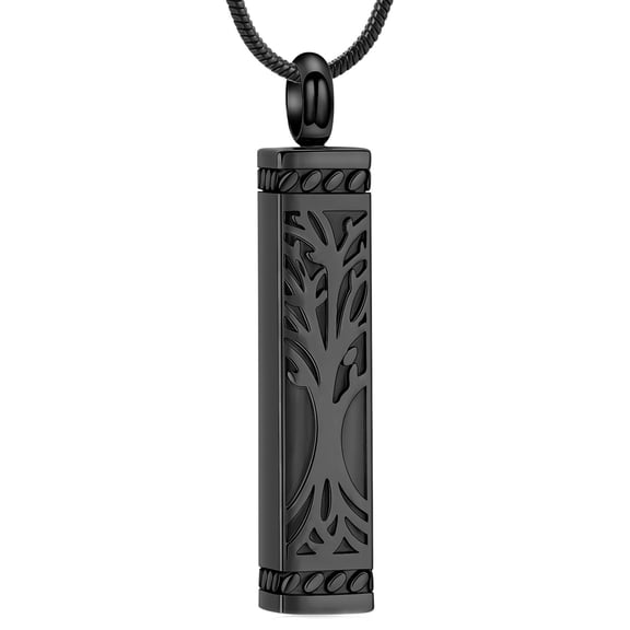 Urn Necklaces for Ashes Tree of Life Cremation Jewelry for Ashes Cube Ashes Keepsake Necklace Bar Urn Pendant Ashes Jewelry for Women Men