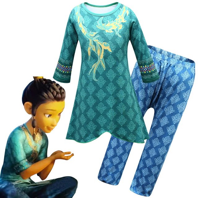 Disney Kingdom and the Last Dragon Cosplay Costumes Halloween for Kids Anime Cosplay Clothing Fancy Set Children's Show Costumes zhangyuxiang LED