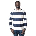 thumbnail image 4 of By Mullay Men's Striped Rugby Shirt - Long Sleeve Cotton Polo - Classic Collared Casual Golf Shirt, 4 of 6