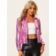 thumbnail image 2 of Chaquede chándal pamujer Chaquemetálide manlarbrillante holográficon cremalleen parte delanteRoM, 2 of 6