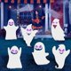 thumbnail image 3 of Conjunto de 6 Señales de Decoración de Halloween con Estacas de Fantasma Blanco para el Patio., 3 of 3