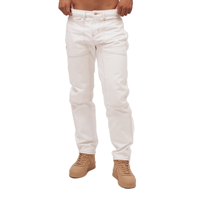 Jeans de mezclilla MCHK 8061. Corte carpintero, Color hueso. Para hombre