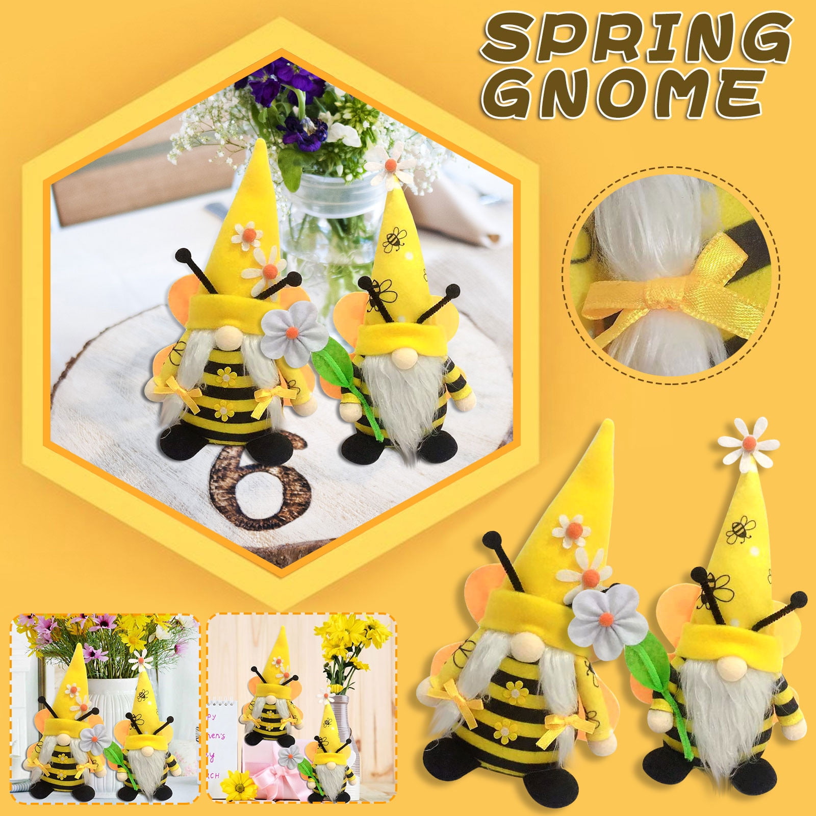 Details about   Bumble Bee Gnomes Plush Scandinavian Tomte Nisse Swedish Decorations Bee Elfs 