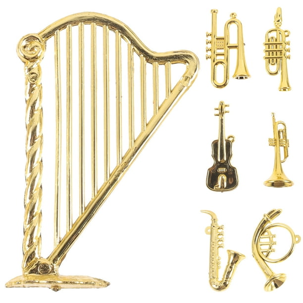 ColoMX 7 Uds. De instrumentos en miniatura de Navidad, Mini adorno para árbol de Navidad, decoración del hogar