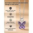 thumbnail image 2 of Bestyle Cute Butterfly Birthstone Necklace for Women, February Pendant Necklace Choker Jewelry Gifts for Mother's Day Birthday Graduation, 2 of 7