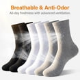 thumbnail image 7 of TRANSLINK Men's 6 Pack Crew Socks, 2 Black 2 White 2 Gray, 75% Cotton Cushioned Athletic Socks, Moisture Wicking Work Socks, 7 of 7