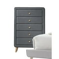 thumbnail image 2 of Transitional Style Wood and Fabric Upholstery Chest with 5 Drawers Gray - Saltoro Sherpi, 2 of 2