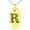 Gold, variant on Stainless Steel Letter R Initial Dotted Monogram Engraved Small Oval Charm Pendant Necklace
