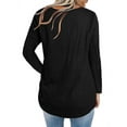 thumbnail image 2 of Women's O-Neck Long Sleeve Tops Knot Waffle Knit Tunic Shirts, 2 of 2