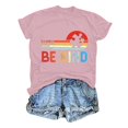 thumbnail image 3 of TSADFHJI Hauts de Noël pour Femmes Aguichant Mode Décontractée Imprimé Col Rond Manches Courtes Chandail T-Shirt S, 3 of 5