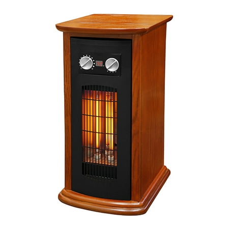 Restored by Source Green- LifeSmart Series Medium Room Infrared Tower Heater, Wood Cabinet with Remote, 1500W (Refurbished)