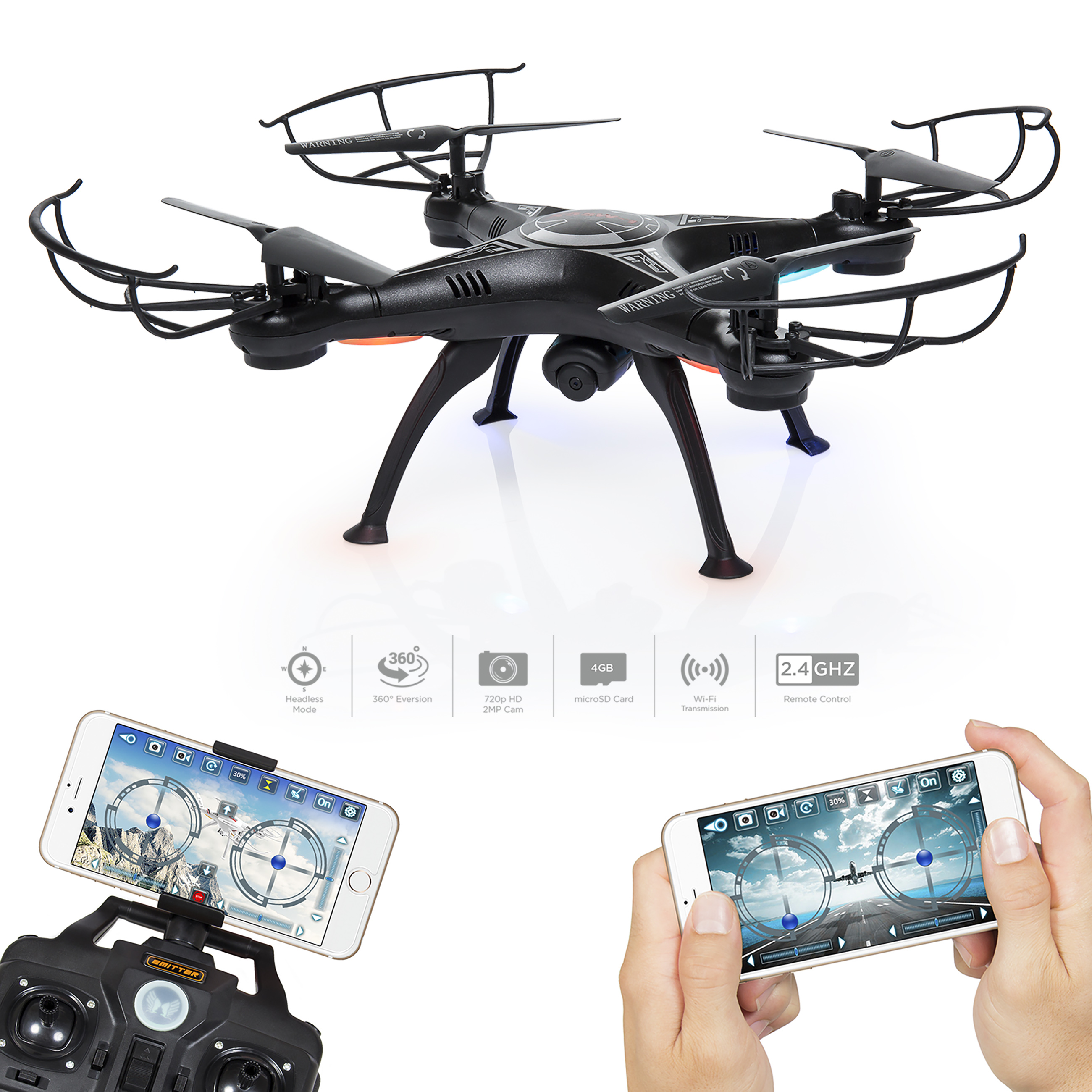 Best Choice Products 6-Axis Headless RC Quadcopter FPV RC Drone w/ WiFi HD Camera, Real Time Video, Altitude Hold - image 2 of 6