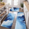 thumbnail image 2 of Blue White Marble Pattern Kitchen Rugs Sets Of 3,Kitchen Runner Rugs Non Skid Washable,Decorative Kitchen Floor Mats for Kitchen,Sink,Laundry,17"x30"+ 17"x47" + 17"x59", 2 of 6