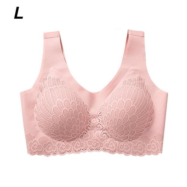Sujetador de mujer Sujetador Hacer subir acolchado inalámbrico Sujetador deportivo de látex desmontable Ropa interior superior, Rosa, L Advancent AP001365-01