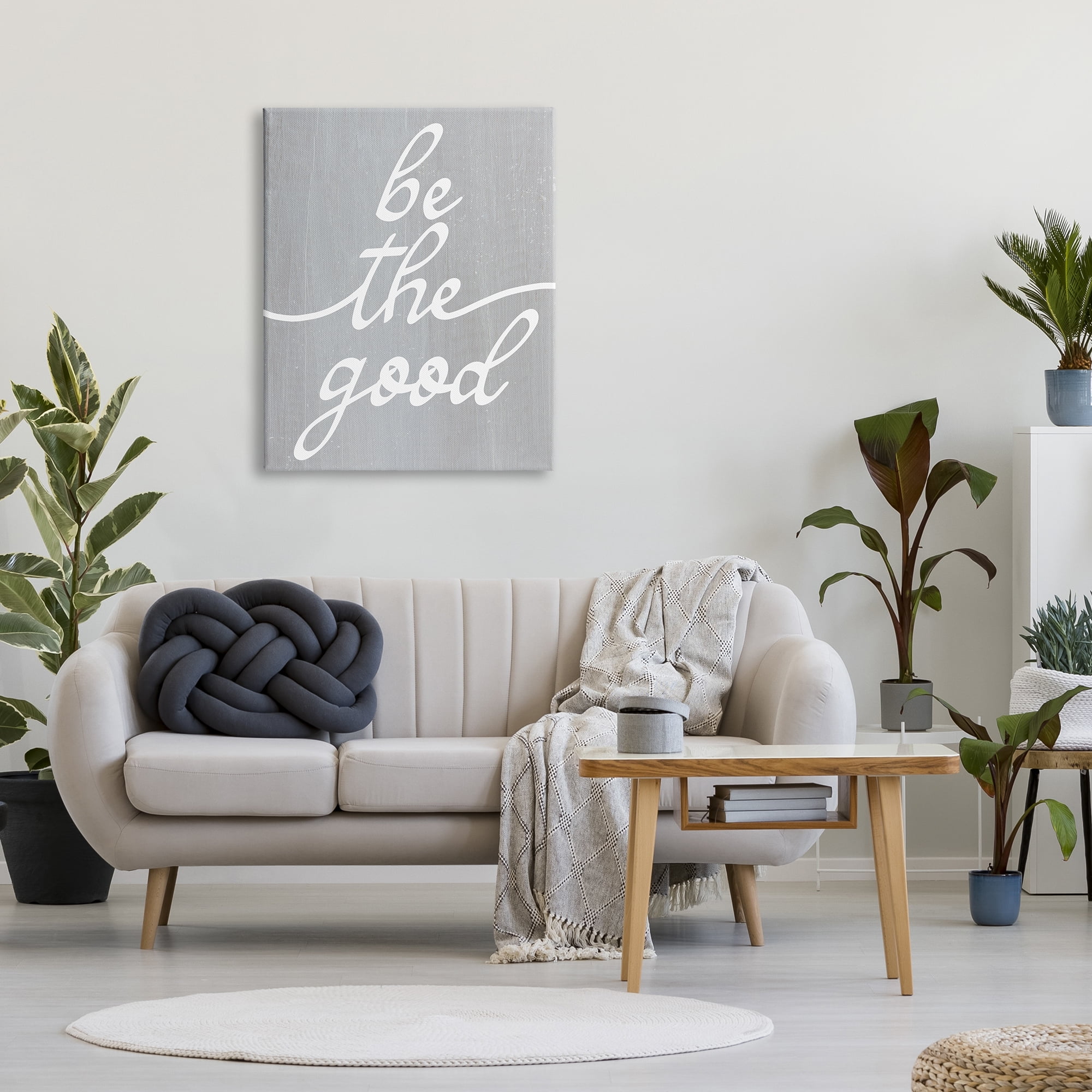 Stupell Industries Grey Be The Good Inspirational Painting Gallery Wrapped Canvas Print Wall Art, 30 x 40
