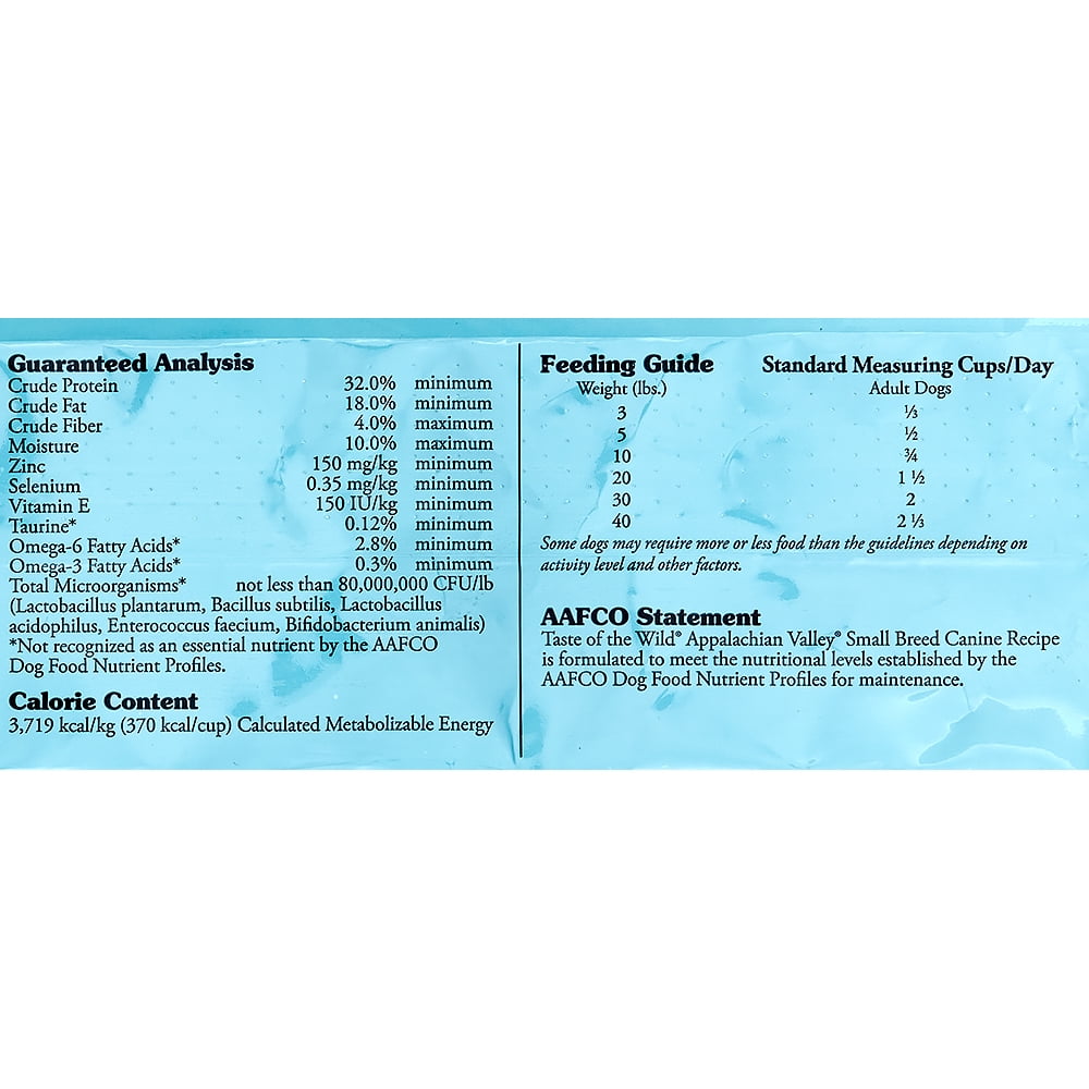 Taste Of The Wild Feeding Chart