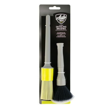 Auto Drive Interior & Exterior Car Detailing Brushes, 2-Piece Set