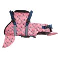 thumbnail image 2 of Dog Life Jacket, Heavy Duty D Ring Hook Pet Swimming Vest Bright Colors Comfortable Pearl Cotton Small Fish Pattern  For Pool S,M,L, 2 of 8