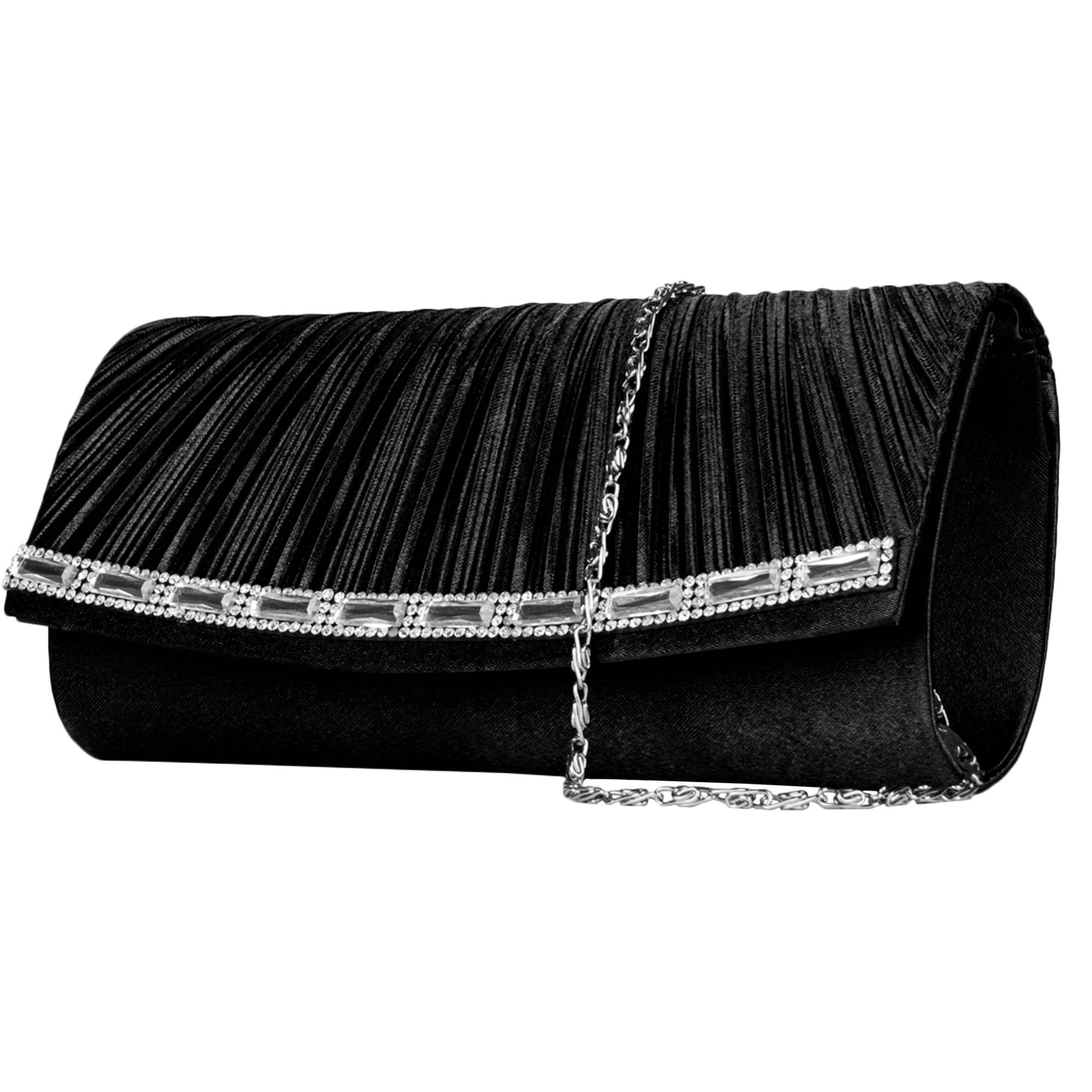 Women's Elegant Clutch Wallet Purse (with Attachable Chain Shoulder