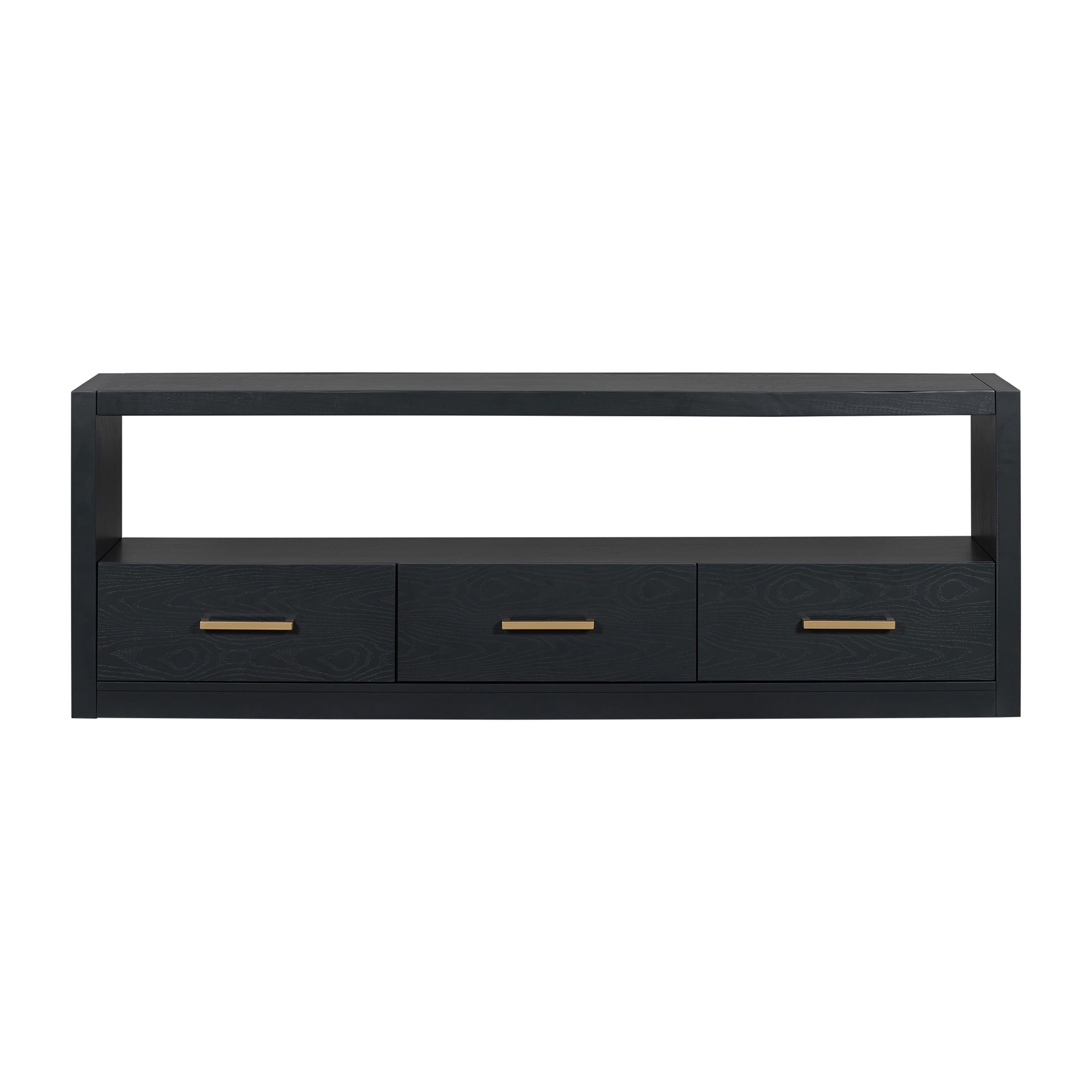 Christopher Knight Home Minimalist TV Stand For TVs up to 80" with 3 Drawers, Black