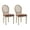 Brown Leather - Rattan Back, variant on Guyou Farmhouse Dining Chairs Set of 2, French Wooden Country Upholstered Linen Oval Side Chair with Round Rattan Back for Restaurant Living Room Kitchen Dining Room, Beige